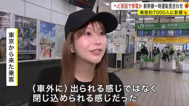 妈我上电视了!那位因电车延误而受访的神乳正妹是?